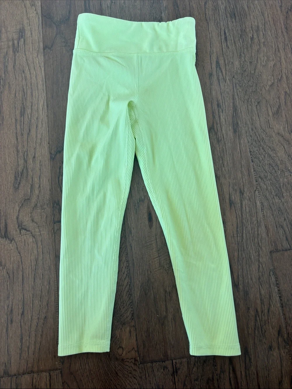 Old Navy Ribbed Neon Lime Green Girls' Leggings